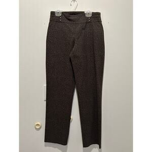 New JM Collection Animal Prt Dress Pant Slim Leg Tummy Control espresso XS/Short